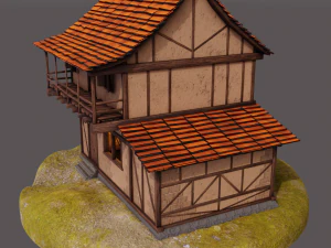 medieval house low-poly 3D Model