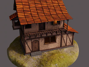 medieval house low-poly 3D Model