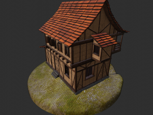 medieval house low-poly Modèle 3D