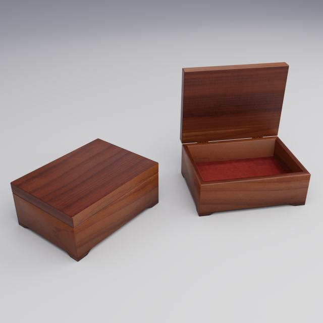 small jewelry wooden box 3D Модель .c4d .max .obj .3ds .fbx .stl .blend 
