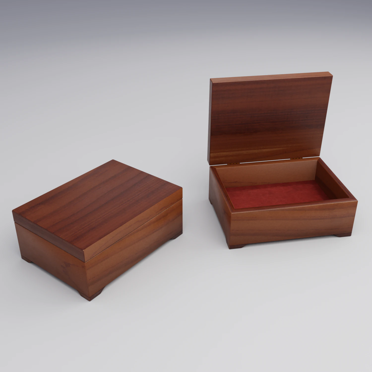 small jewelry wooden box 3D Model .c4d .max .obj .3ds .fbx .stl .blend 