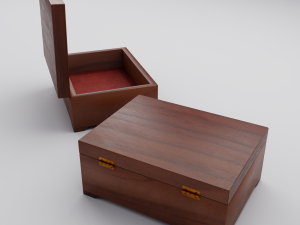small jewelry wooden box 3D Модель