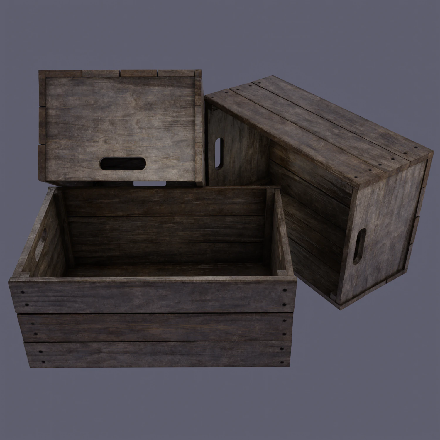 small wood box low-poly 3D Model .c4d .max .obj .3ds .fbx .stl .blend 