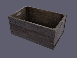 small wood box low-poly 3D Model