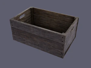 small wood box low-poly 3D Model