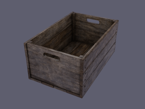 small wood box low-poly 3D Model