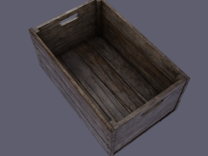 small wood box low-poly 3D Model