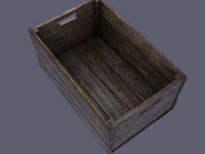 small wood box low-poly 3D Model