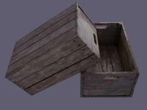 small wood box low-poly 3D Model