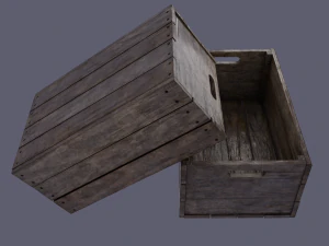 small wood box low-poly 3D Model