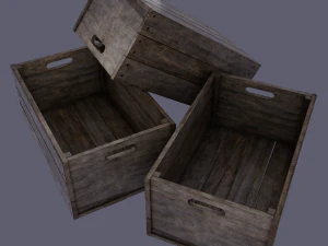 small wood box low-poly 3D Model