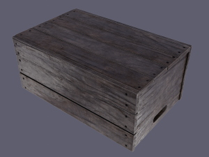 small wood box low-poly 3D Model