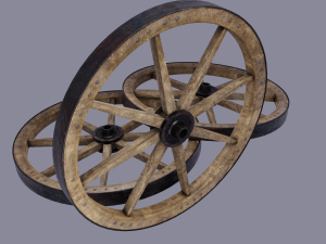 medieval wheel low poly Modelo 3D