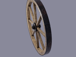 medieval wheel low poly Modelo 3D