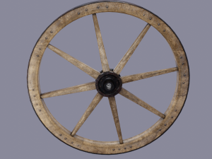medieval wheel low poly Modelo 3D