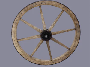 medieval wheel low poly 3D Model