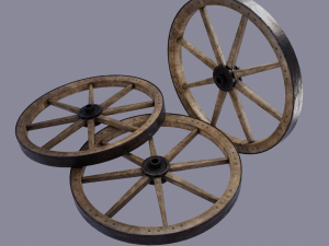 medieval wheel low poly Modelo 3D