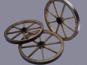 medieval wheel low poly 3D Model