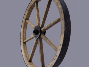 medieval wheel low poly Modelo 3D