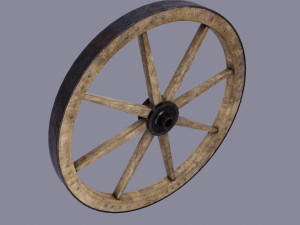 medieval wheel low poly Modelo 3D