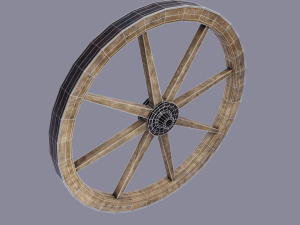 medieval wheel low poly Modelo 3D