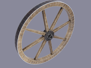 medieval wheel low poly Modelo 3D