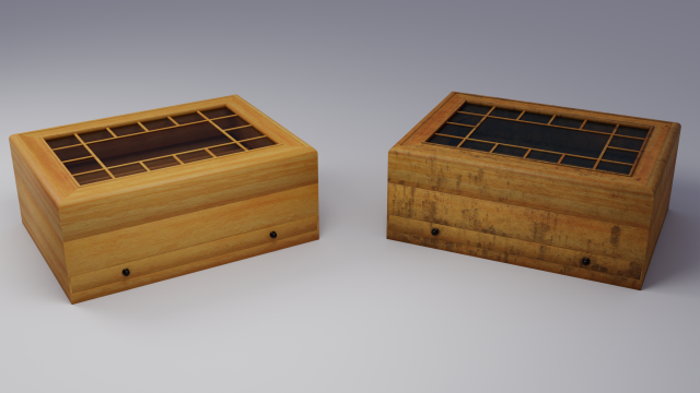 jewelry box - clean and dirty wooden box 3D Model .c4d .max .obj .3ds .fbx .stl .blend