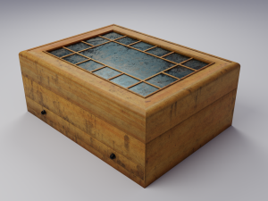 jewelry box - clean and dirty wooden box 3D Model