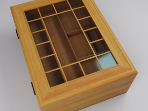 jewelry box - clean and dirty wooden box 3D Model