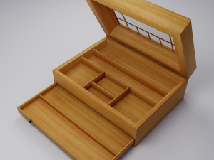 jewelry box - clean and dirty wooden box 3D Model