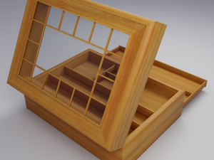 jewelry box - clean and dirty wooden box 3D Model