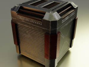 metallic sci-fi box - 3 colors low-poly Modelo 3D