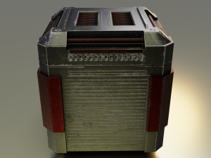 metallic sci-fi box - 3 colors low-poly Modelo 3D