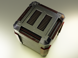 metallic sci-fi box - 3 colors low-poly Modelo 3D