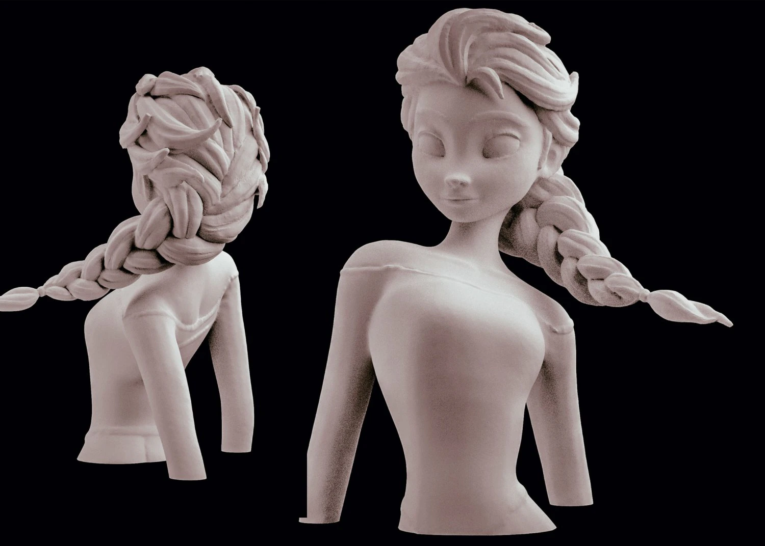 disney elsa frozen statue sculpt 3d print stl files download files figure digital pattern 3d 3D Print Model .c4d .max .obj .3ds .fbx .stl .blend 