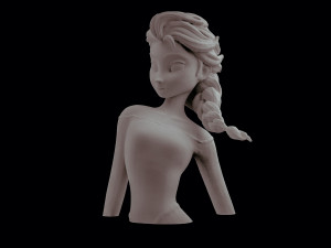 disney elsa frozen statue sculpt 3d print stl files download files figure digital pattern 3d 3D Принт Модель