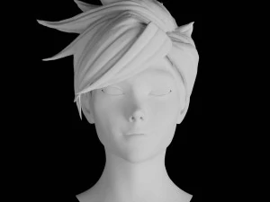 overwatch tracer lifesize head sculpt 3d print stl files download files statue figure video game 3D Print Model