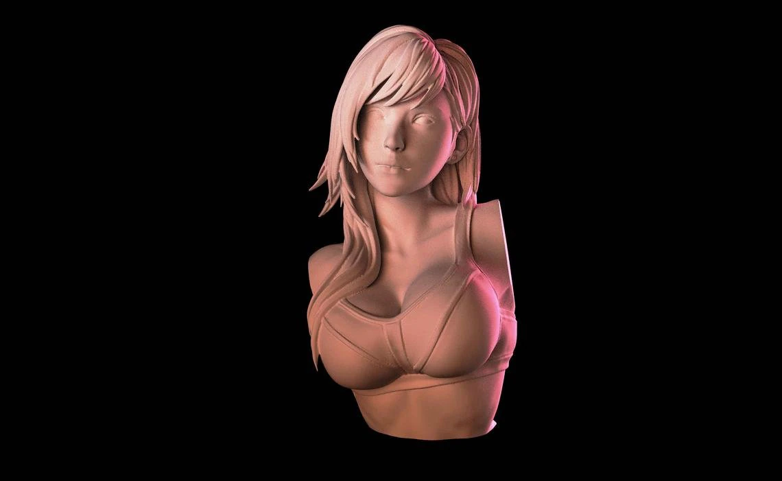 final fantasy 7 tifa lockhart bust sculpt 3d print stl files ff7 remake 3D Print Model .c4d .max .obj .3ds .fbx .stl .blend 