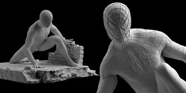 spiderman statue 3d print spider-man figure 3d print model marvel 3D-Druckmodell .c4d .max .obj .3ds .fbx .stl .blend 