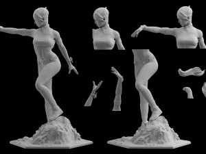 mortal kombat 11 sonya blade statue sculpt 3d print stl files Modèles 3D en vedette