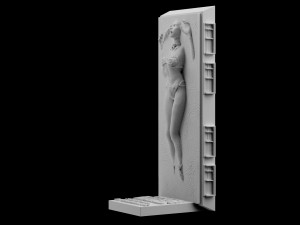 star wars slave leia in carbonite download 3d print model stl files statue 3D-Druckmodell