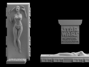 star wars slave leia in carbonite download 3d print model stl files statue 3D-Druckmodell
