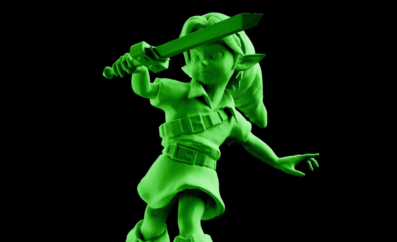 young link ocarina of time majoras mask statue 3d print the legend of zelda nintendo digital stl 3D Print Model .c4d .max .obj .3ds .fbx .stl .blend 