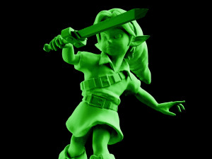 young link ocarina of time majoras mask statue 3d print the legend of zelda nintendo digital stl 3D Print Model