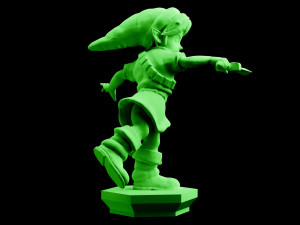 young link ocarina of time majoras mask statue 3d print the legend of zelda nintendo digital stl Model do druku 3D