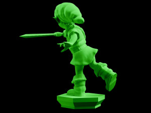 young link ocarina of time majoras mask statue 3d print the legend of zelda nintendo digital stl Model do druku 3D