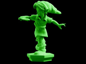 young link ocarina of time majoras mask statue 3d print the legend of zelda nintendo digital stl Model do druku 3D