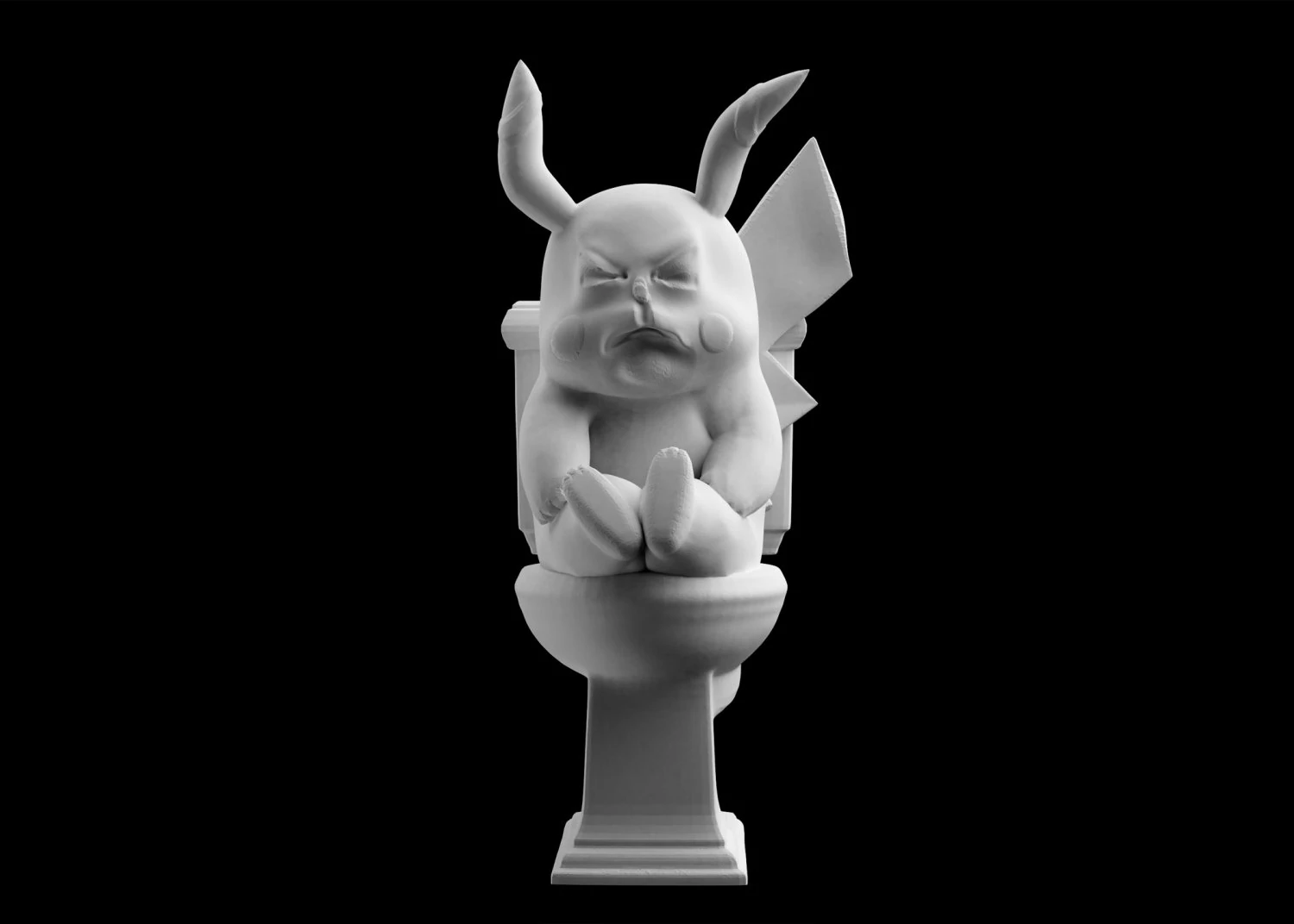 pooping pikachu free 3d print model 3D Print Model .c4d .max .obj .3ds .fbx .stl .blend 