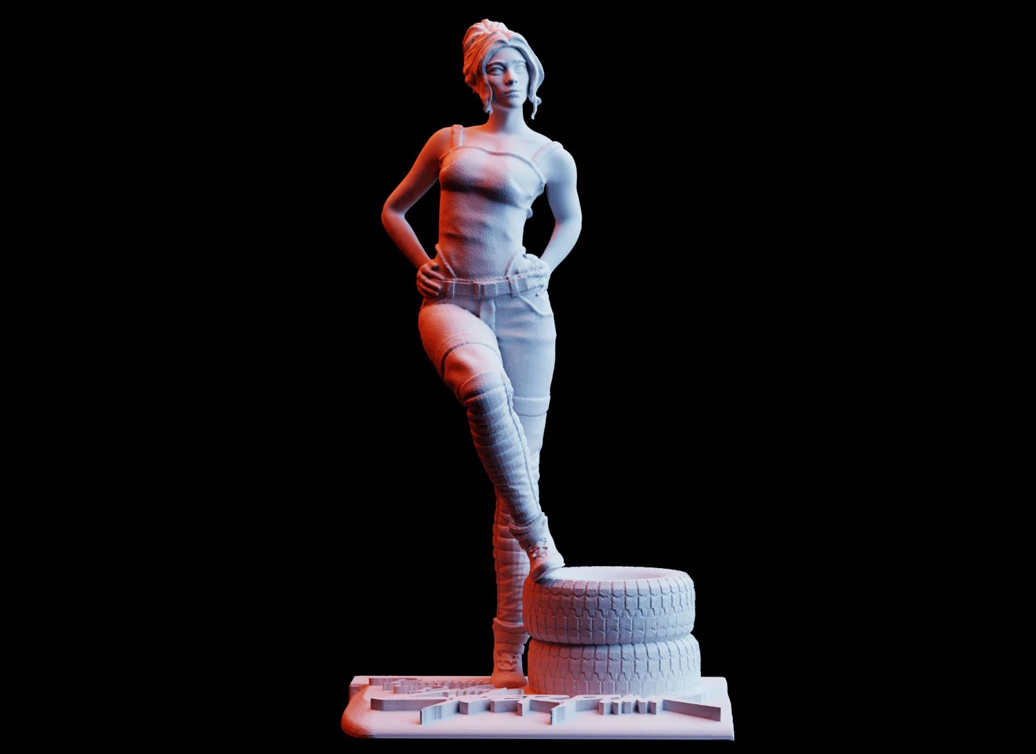 cyberpunk 2077 panam palmer diorama download 3d print model stl files statue figure video game 3D Print Model .c4d .max .obj .3ds .fbx .stl .blend 