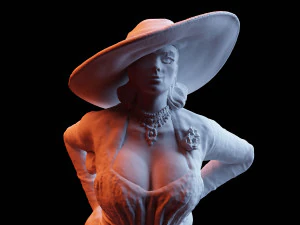 resident evil village alcina dimitrescu statue 3d print model 3D Print Model